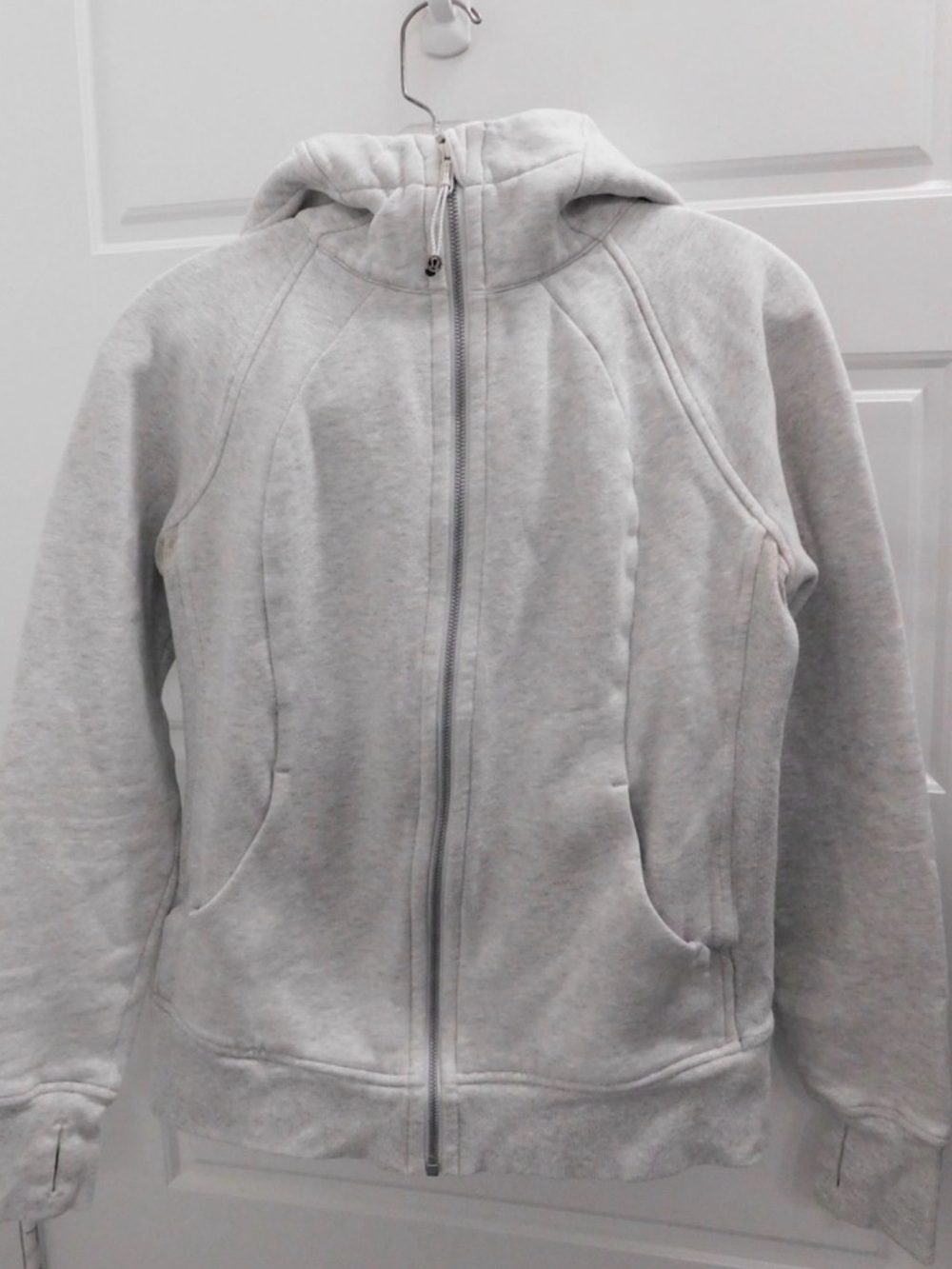 LULULEMON Full Zip Scuba Hoodie IV in Heathered Vapor Light Gray sz 6